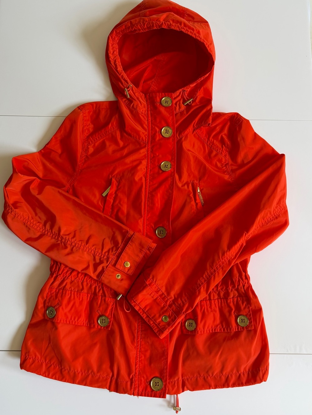 Michael Kors Orange Hooded Utility Anorak Jacket Size M